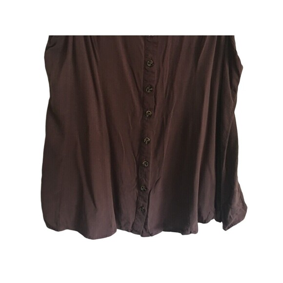 Torrid Top Women's Size 2X Brown Sleeveless Button Up Sleeveless - Picture 3 of 6
